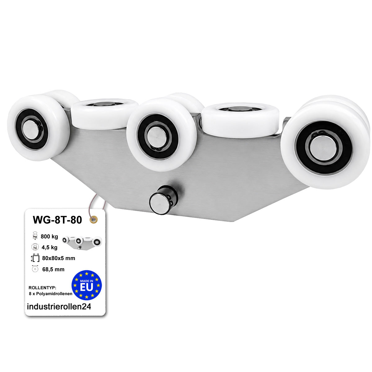 Torwagen für Schiebetore - für Profile 80x80 mm - Wandstärke 5 mm: WG-8T-80
