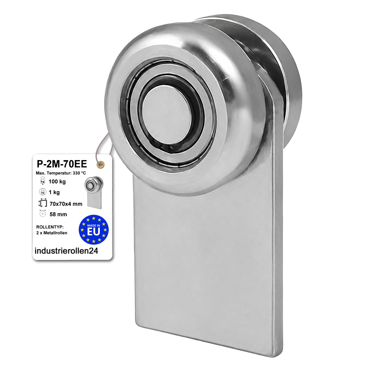 Torwagen für Schiebetore bis 330 °C – für Profile 70 × 70 mm – Wandstärke 4 mm: P-2M-70EE