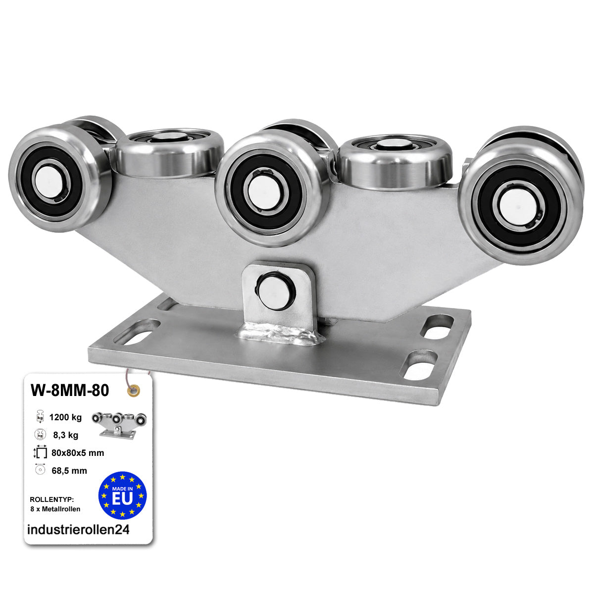 Torwagen für Schiebetore - für Profile 80 x 80 mm - Wandstärke 5 mm: W-8MM-80