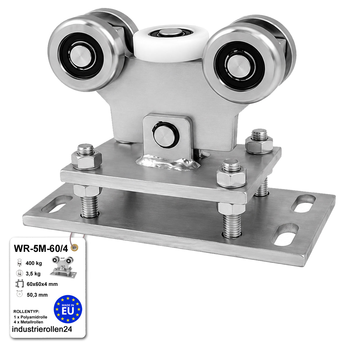 Torwagen für Schiebetore - für Profile 60 x 60 mm - Wandstärke 4 mm: WR-5M-60/4