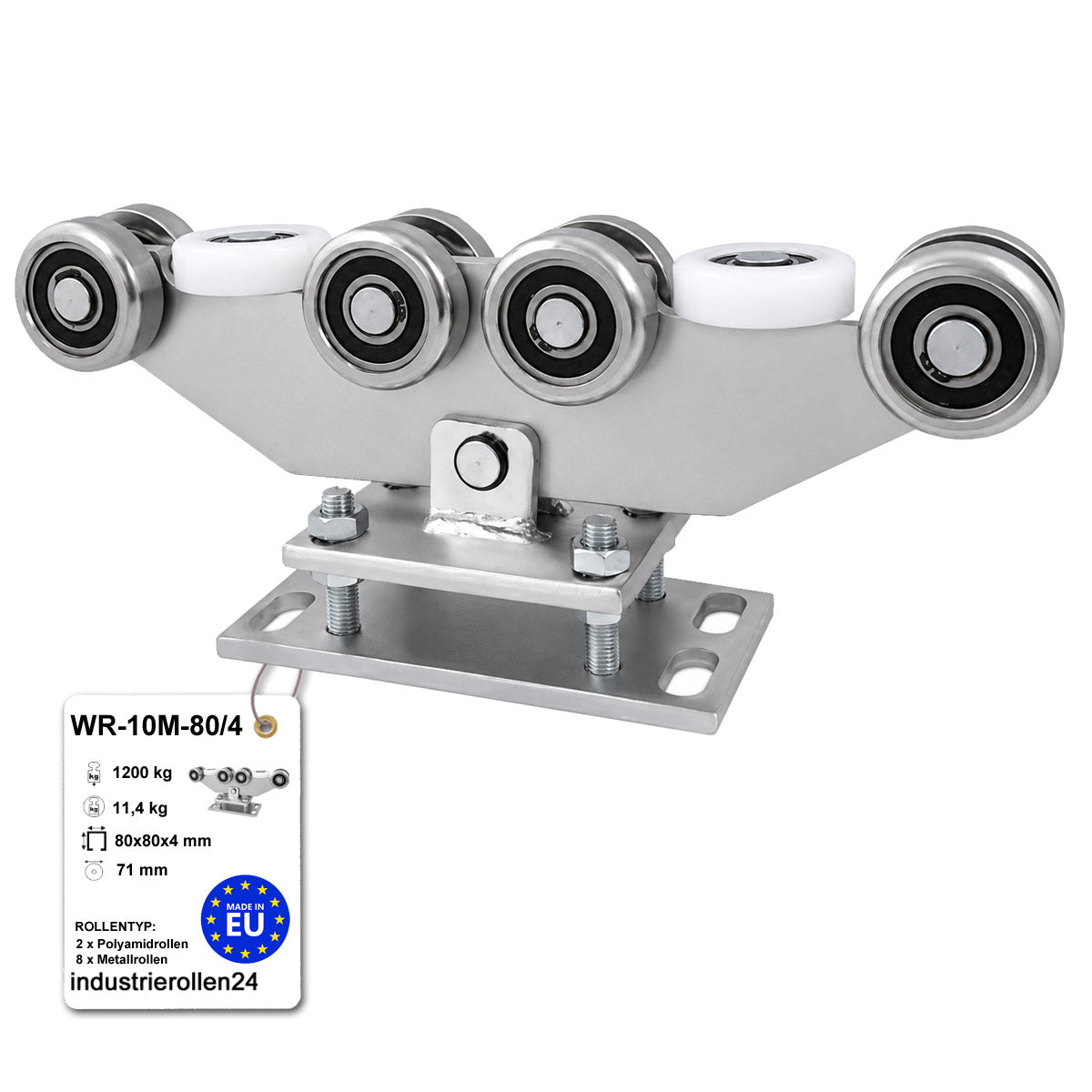 Torwagen für Schiebetore - für Profile 80 x 80 mm - Wandstärke 4 mm: WR-10M-80/4