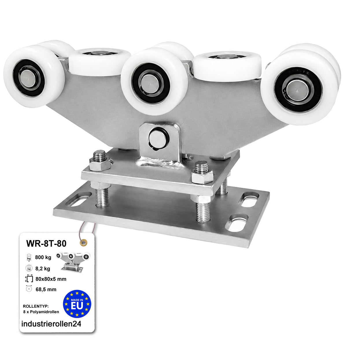 Torwagen für Schiebetore - für Profile 80 x 80 mm - Wandstärke 5 mm: WR-8T-80