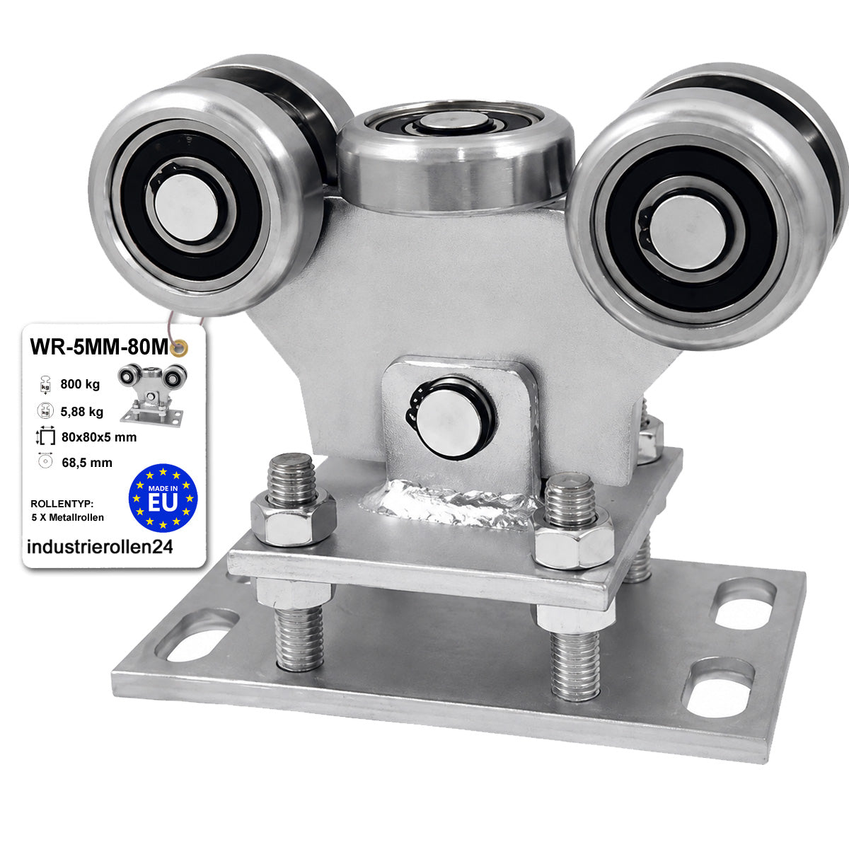 Torwagen für Schiebetore - für Profile 80 x 80 mm - Wandstärke 5 mm: WR-5MM-80M