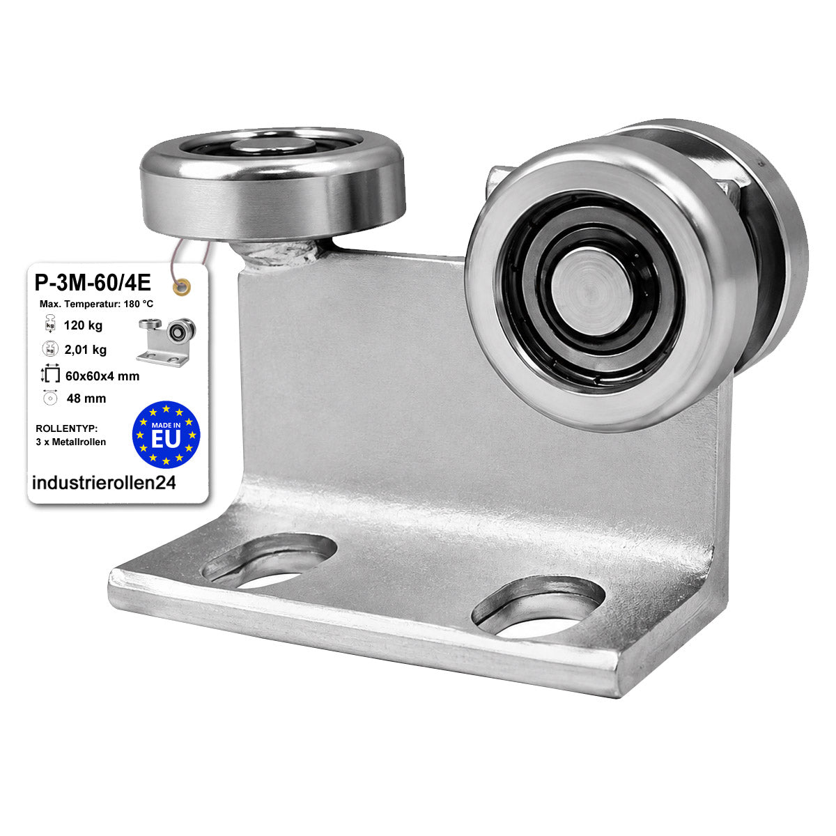 Torwagen für Schiebetore bis 180 °C – für Profile 60 × 60 mm – Wandstärke 4 mm: P-3M-60/4E