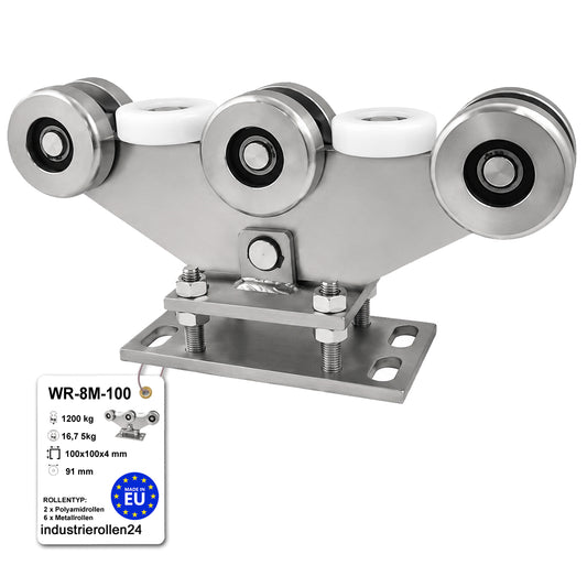 Torwagen für Schiebetore - für Profile 100x100 mm - Wandstärke 4 mm: WR-8M-100