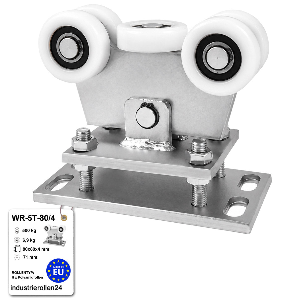 Torwagen für Schiebetore - für Profile 80 x 80 mm - Wandstärke 4 mm: WR-5T-80/4