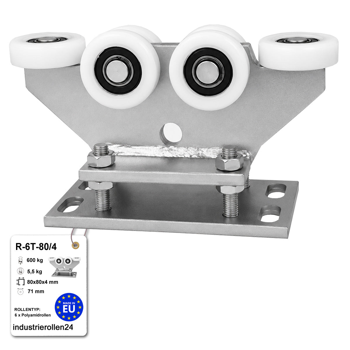 Torwagen für Schiebetore - für Profile 80 x 80 mm - Wandstärke 4 mm: R-6T-80/4
