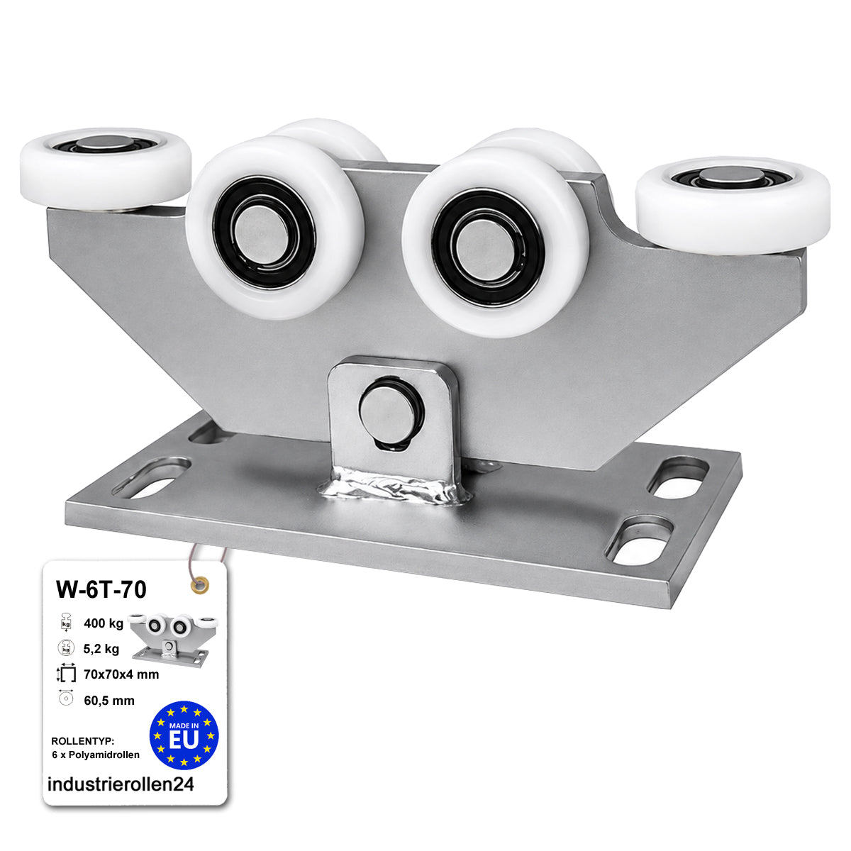 Torwagen für Schiebetore - für Profile 70 x 70 mm - Wandstärke 4 mm: W-6T-70