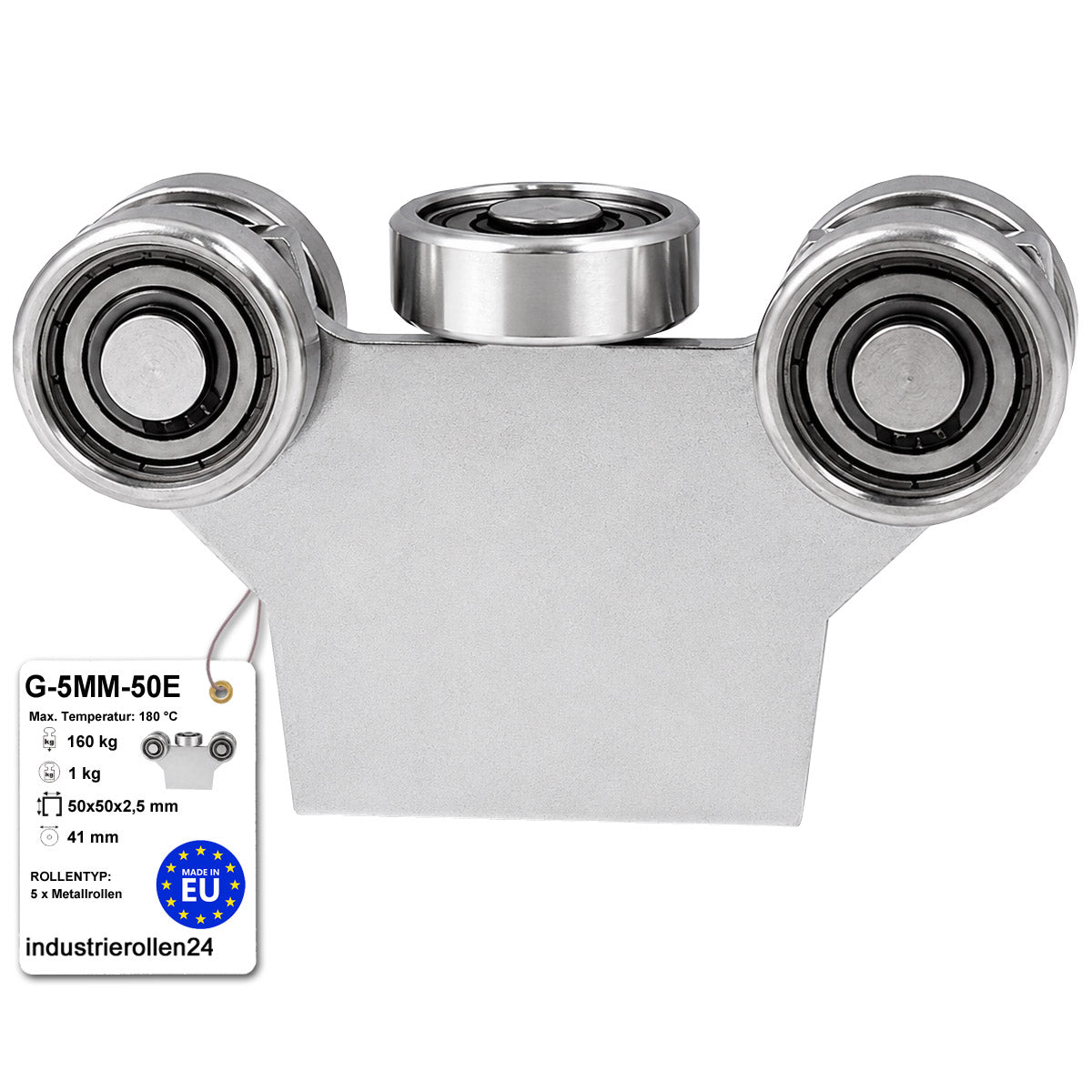 Torwagen für Schiebetore bis 180 °C – für Profile 50 × 50 mm – Wandstärke 2,5 mm: G-5MM-50E