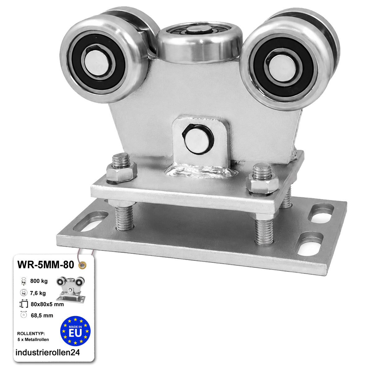 Torwagen für Schiebetore - für Profile 80 x 80 mm - Wandstärke 5 mm: WR-5MM-80