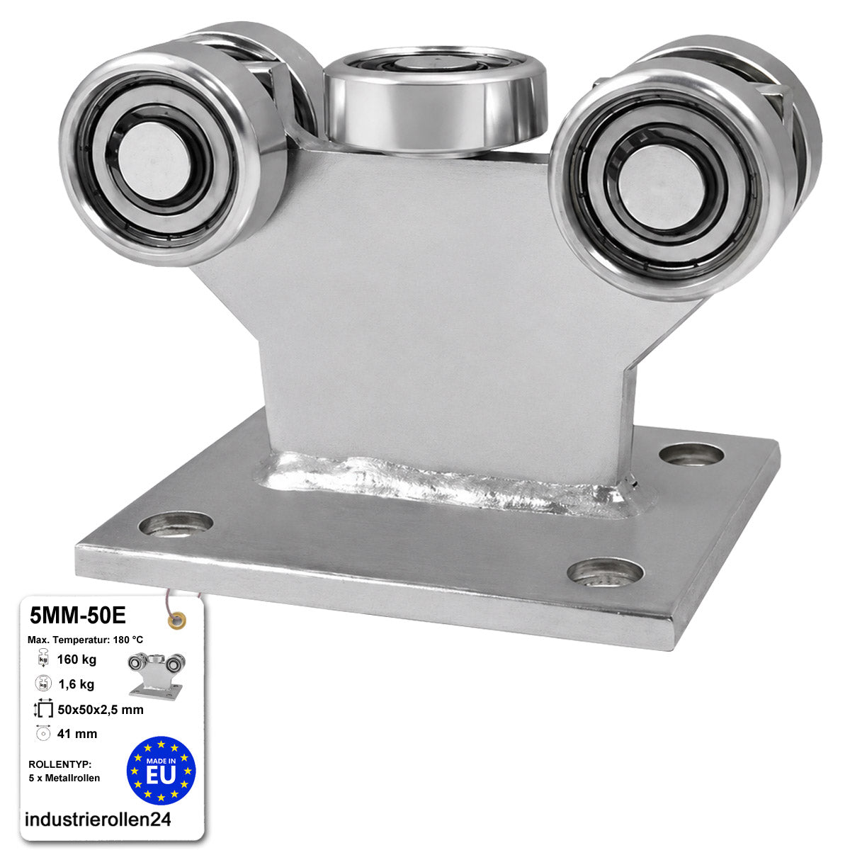 Torwagen für Schiebetore bis 180 °C – für Profile 50 × 50 mm – Wandstärke 2,5 mm: 5MM-50E