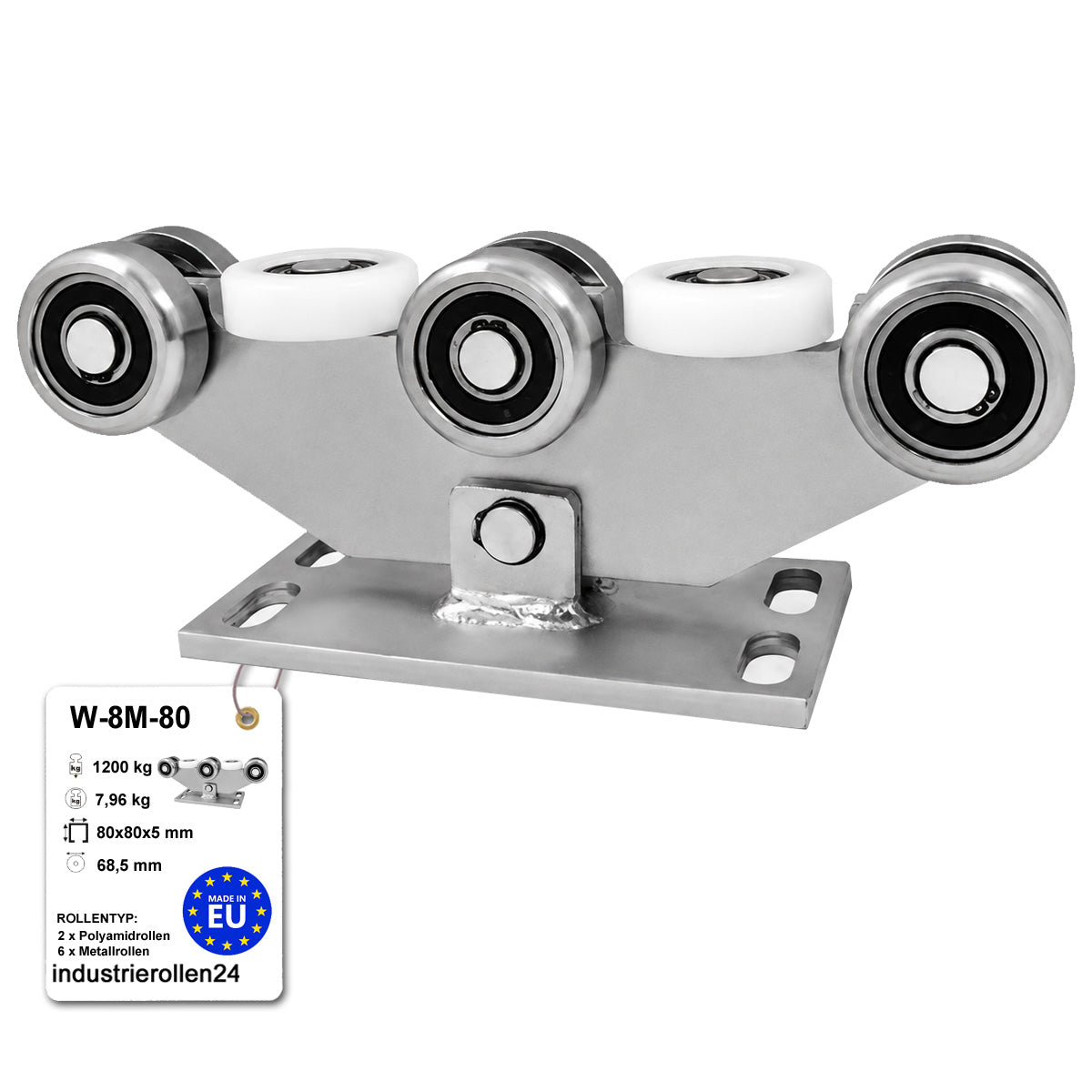 Torwagen für Schiebetore - für Profile 80 x 80 mm - Wandstärke 5 mm: W-8M-80