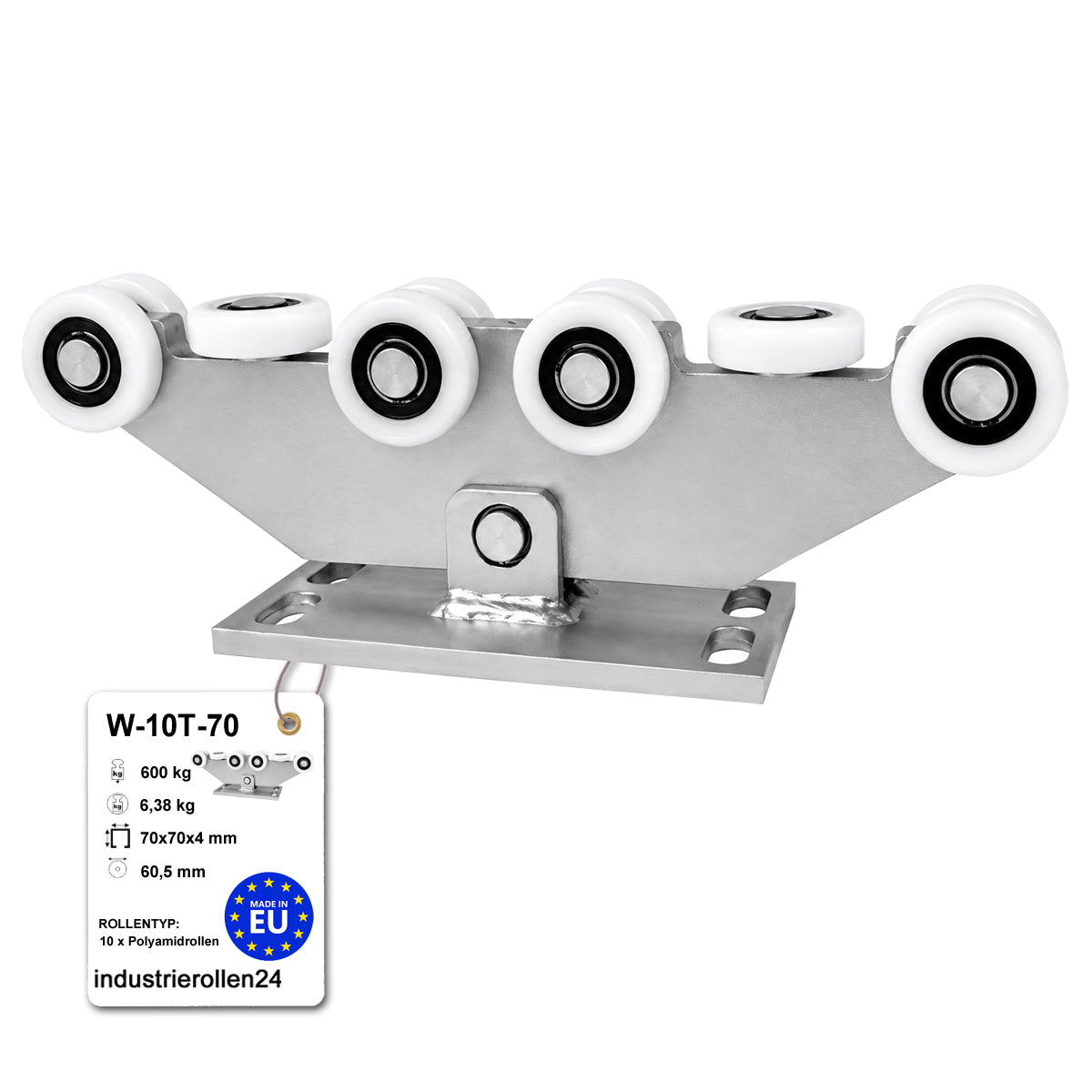 Torwagen für Schiebetore - für Profile 70 x 70 mm - Wandstärke 4 mm: W-10T-70