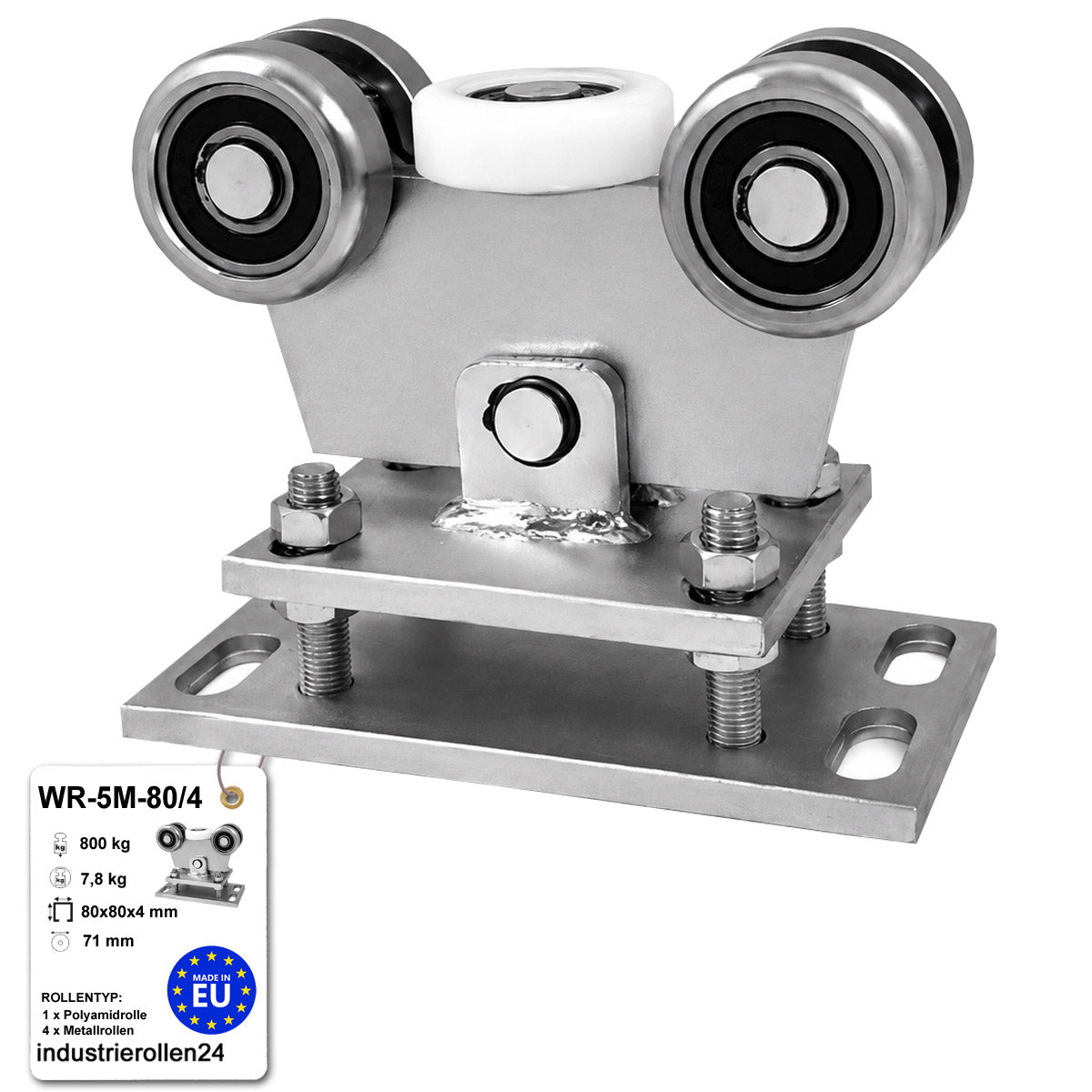 Torwagen für Schiebetore - für Profile 80 x 80 mm - Wandstärke 4 mm: WR-5M-80/4