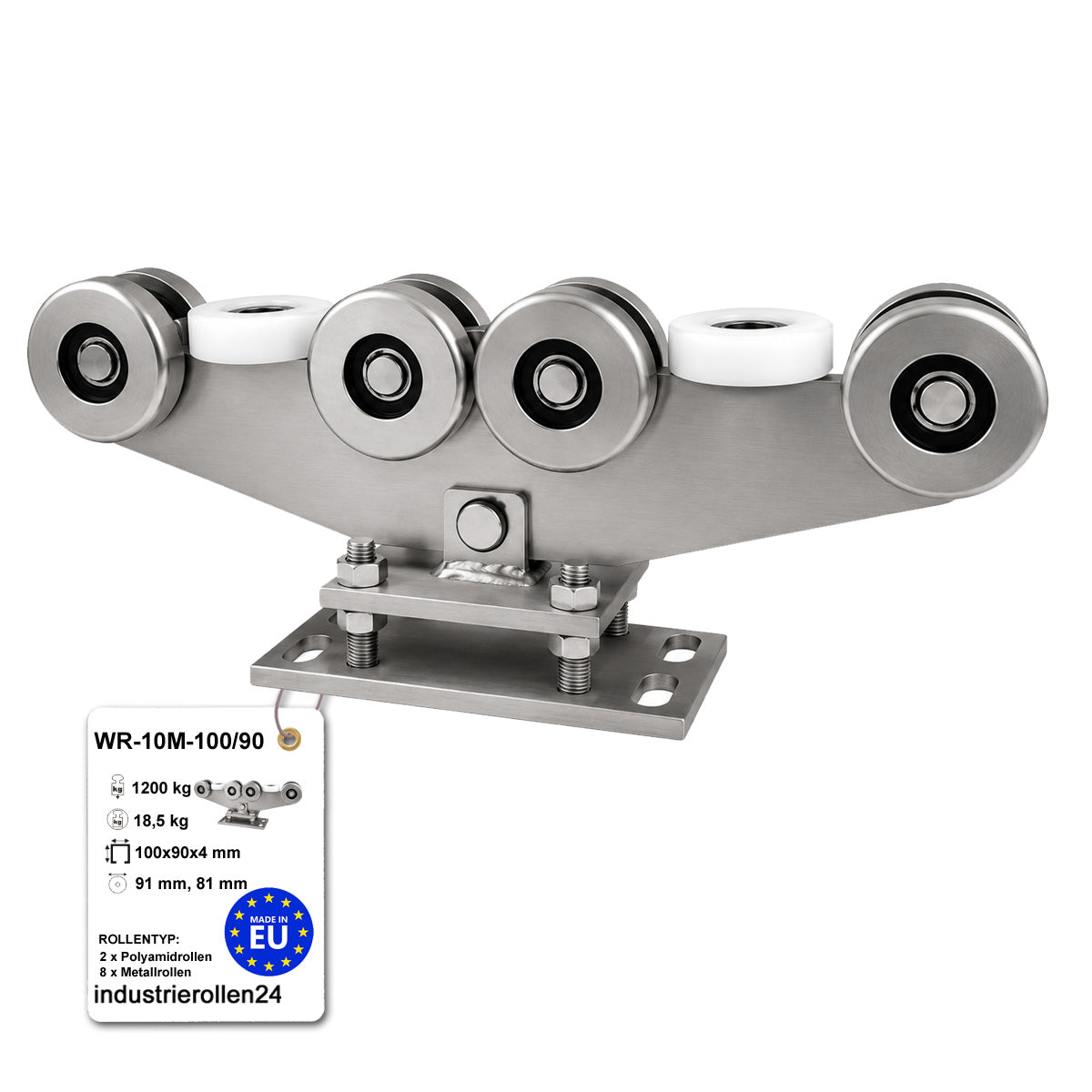 Torwagen für Schiebetore - für Profile 100x90 mm - Wandstärke 4 mm: WR-10M-100/90