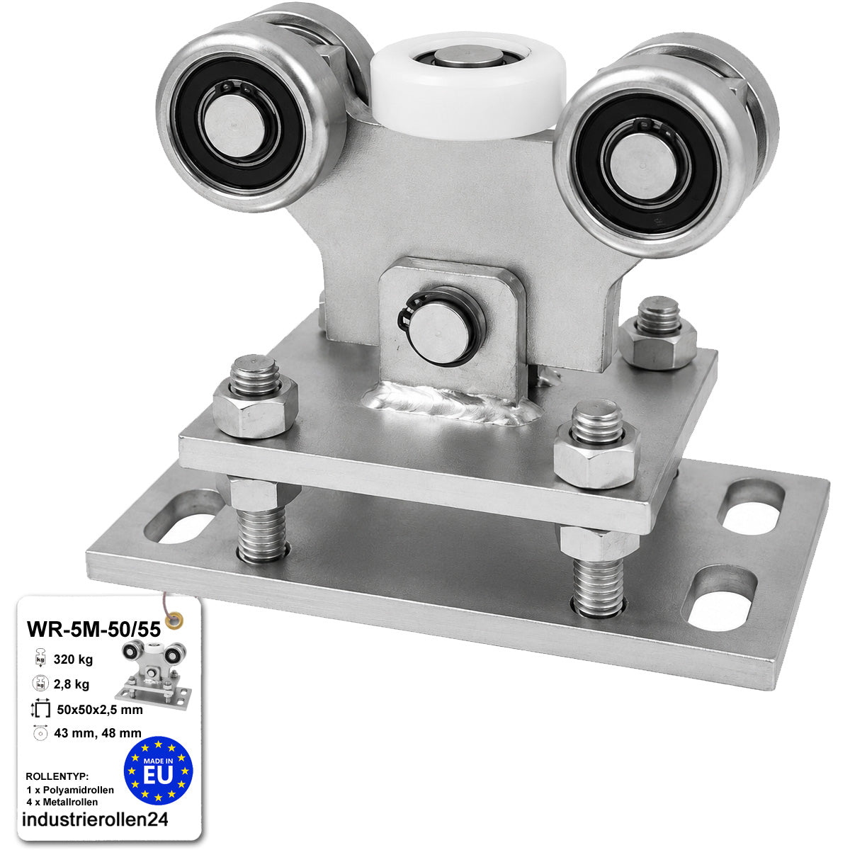 Torwagen für Schiebetore - für Profile 50x55 mm - Wandstärke 2,5 mm: WR-5M-50/55