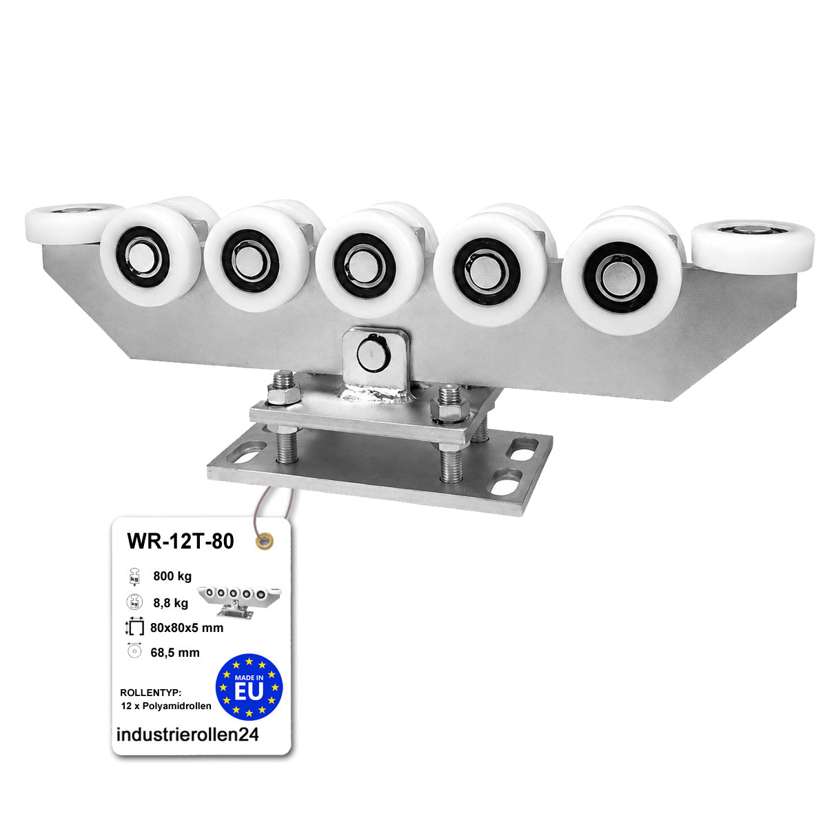 Torwagen für Schiebetore - für Profile 80 x 80 mm - Wandstärke 5 mm: WR-12T-80