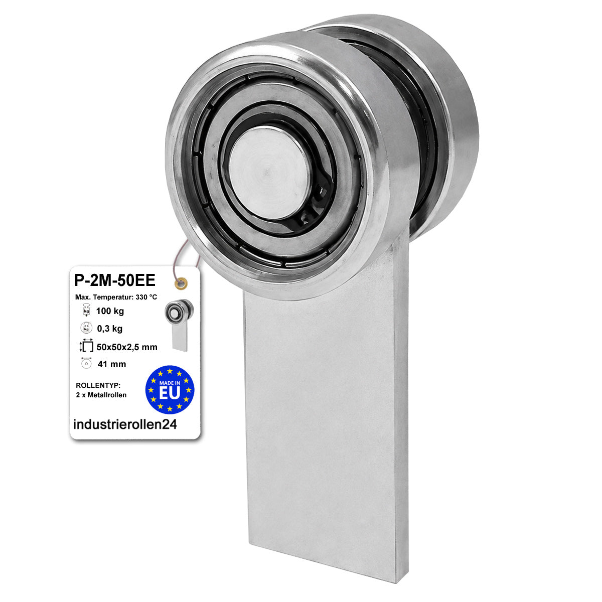 Torwagen für Schiebetore bis 330 °C – für Profile 50 × 50 mm – Wandstärke 2,5 mm: P-2M-50EE