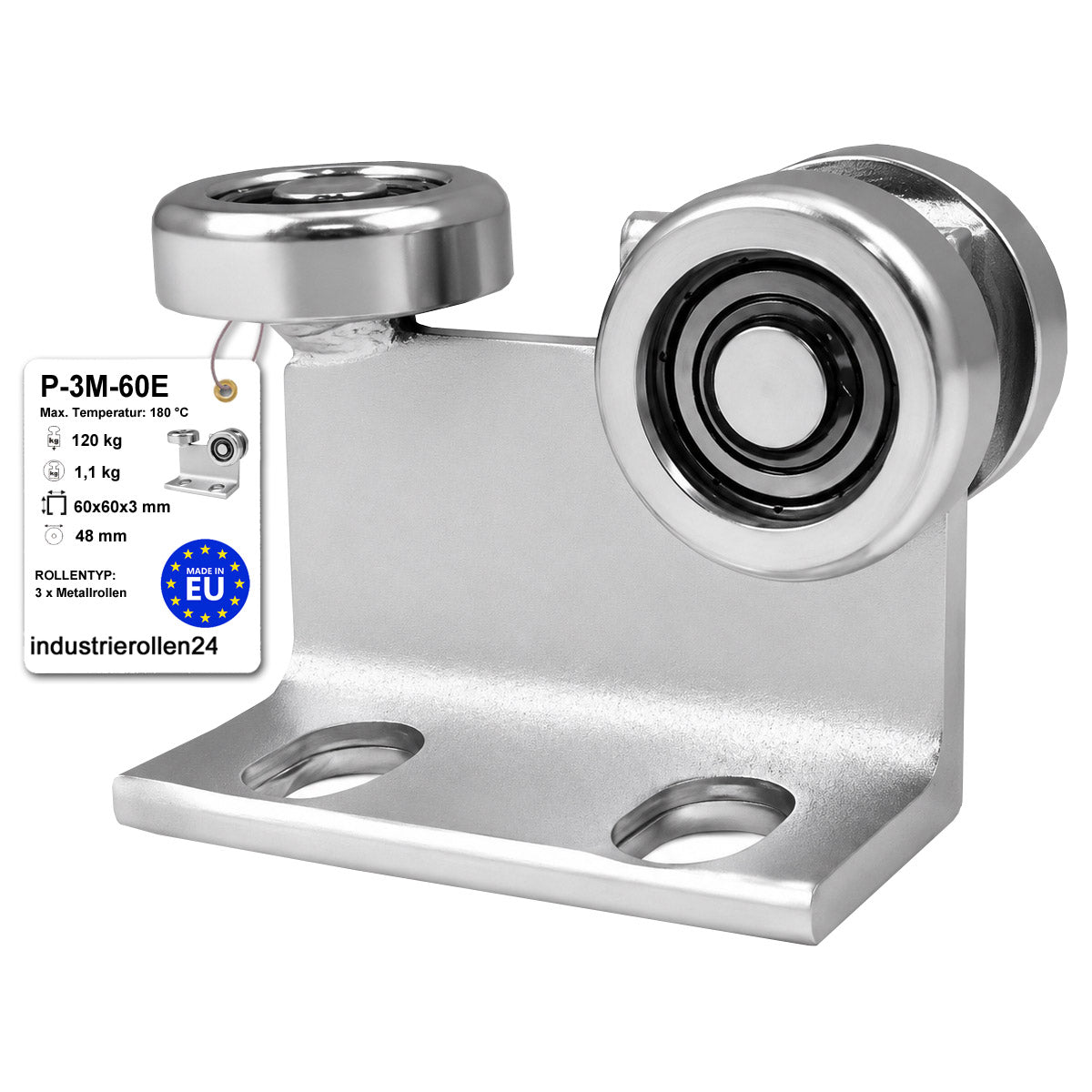 Torwagen für Schiebetore bis 180 °C – für Profile 60 × 60 mm – Wandstärke 3 mm: P-3M-60E