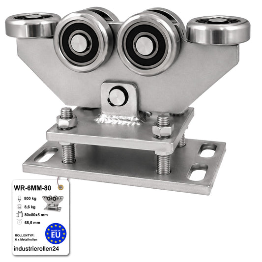 Torwagen für Schiebetore - für Profile 80 x 80 mm - Wandstärke 5 mm: WR-6MM-80