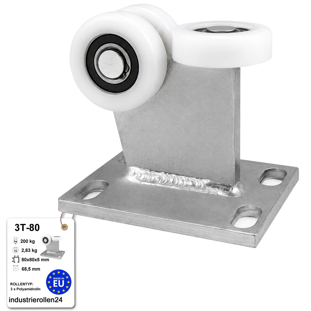 Torwagen für Schiebetore - für Profile 80 x 80 mm - Wandstärke 5 mm: 3T-80