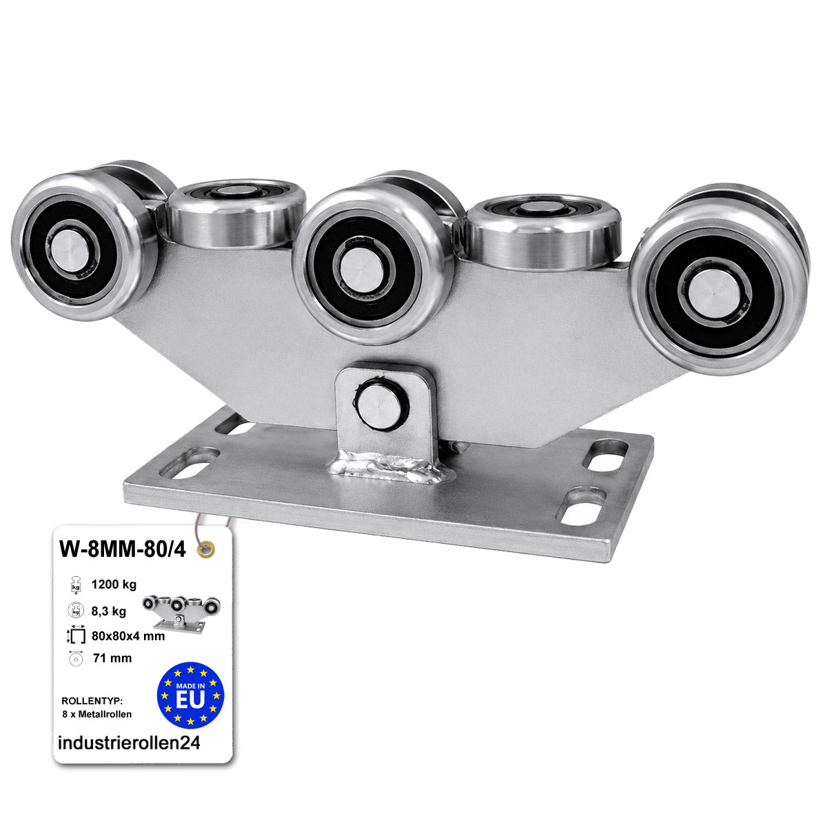 Torwagen für Schiebetore - für Profile 80 x 80 mm - Wandstärke 4 mm: W-8MM-80/4