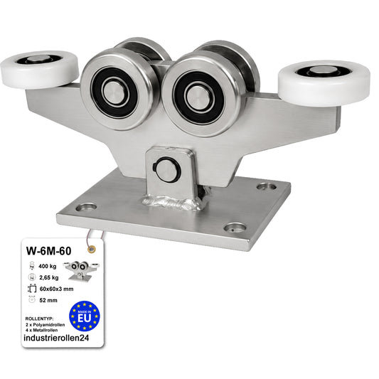 Torwagen für Schiebetore - für Profile 60 x 60 mm - Wandstärke 3 mm: W-6M-60