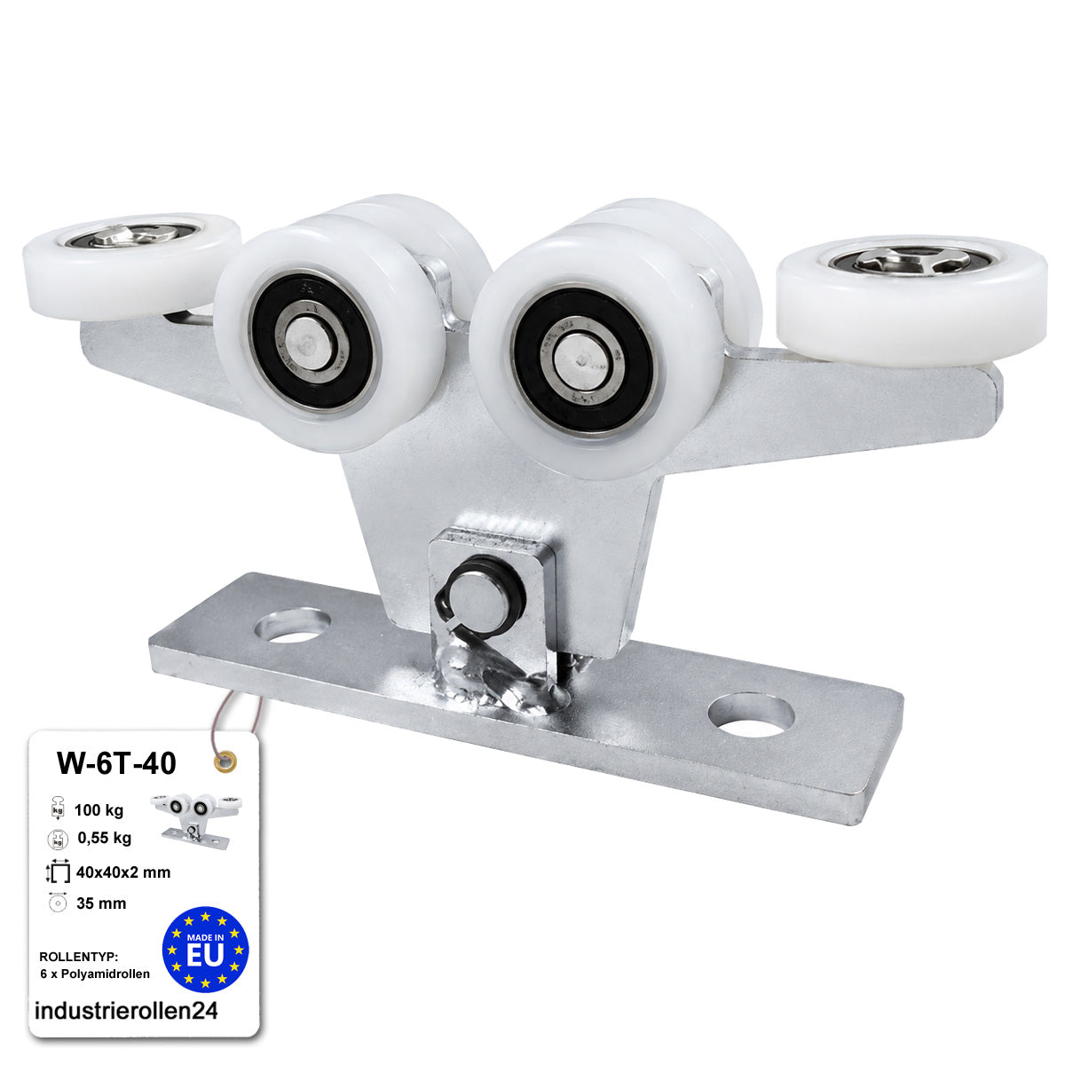 Torwagen für Schiebetore - für Profile 40x40 mm - Wandstärke 2 mm: W-6T-40