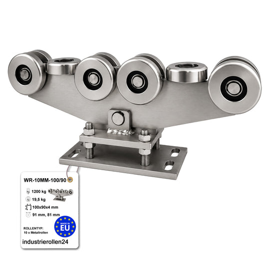 Torwagen für Schiebetore - für Profile 100x90 mm - Wandstärke 4 mm: WR-10MM-100/90