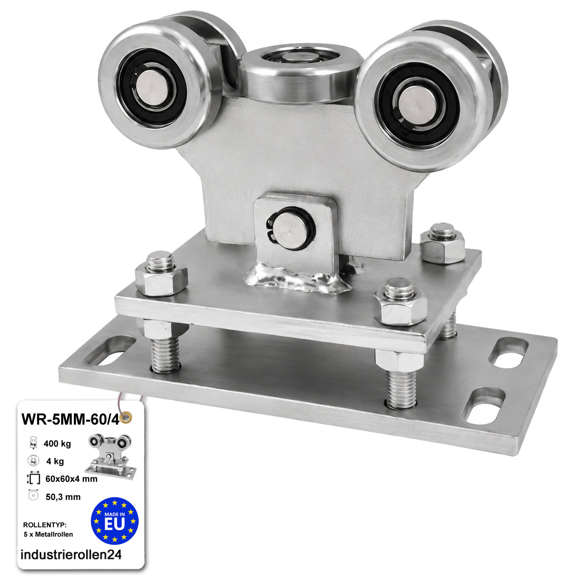 Torwagen für Schiebetore - für Profile 60 x 60 mm - Wandstärke 4 mm: WR-5MM-60/4