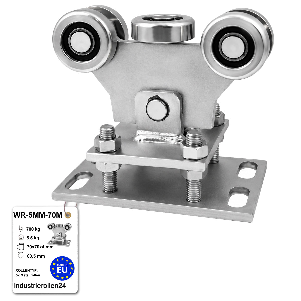 Torwagen für Schiebetore - für Profile 70 x 70 mm - Wandstärke 4 mm: WR-5MM-70M