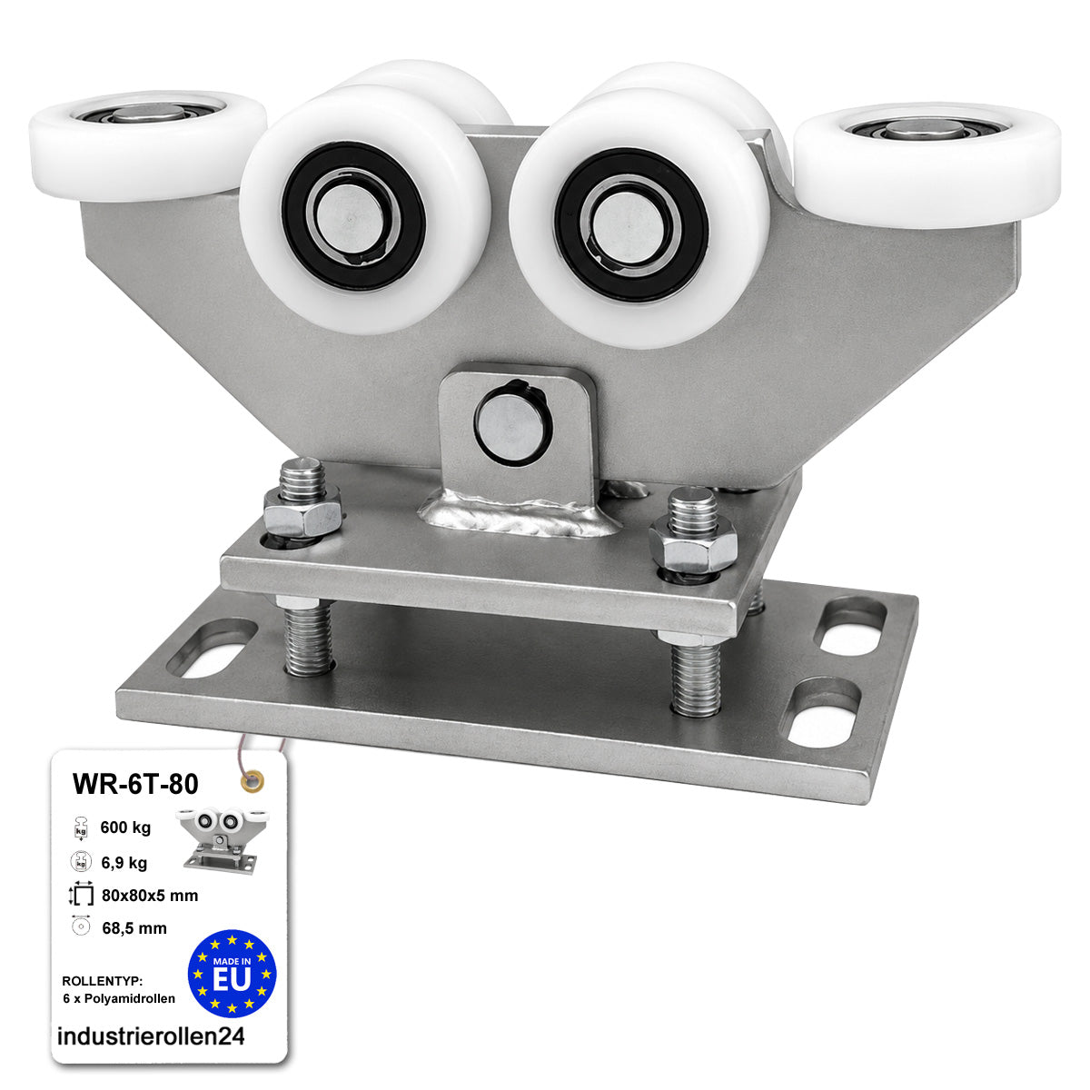 Torwagen für Schiebetore - für Profile 80 x 80 mm - Wandstärke 5 mm: WR-6T-80