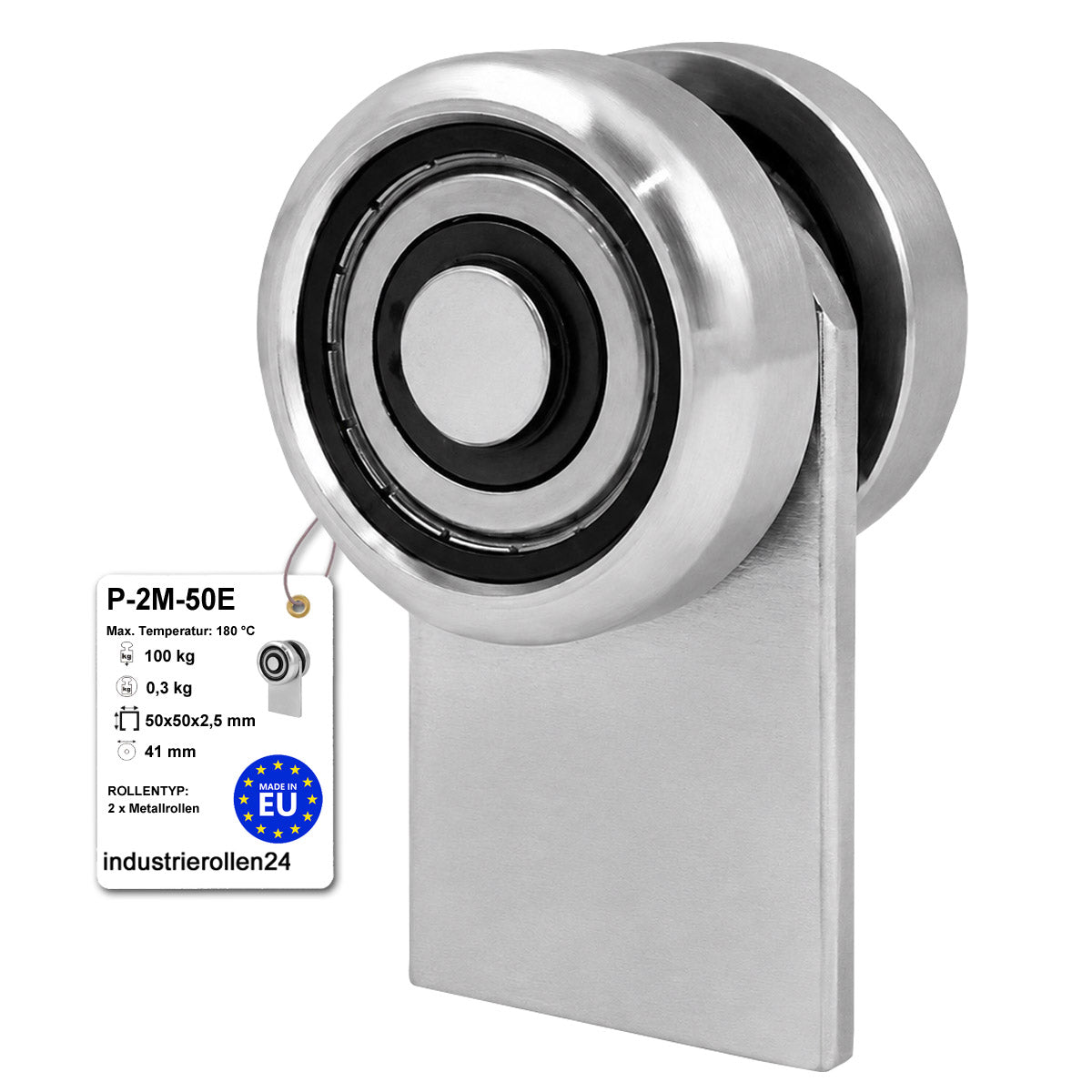 Torwagen für Schiebetore bis 180 °C – für Profile 50 × 50 mm – Wandstärke 2,5 mm: P-2M-50E