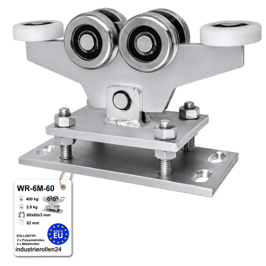 Torwagen für Schiebetore - für Profile 60 x 60 mm - Wandstärke 3 mm: WR-6M-60