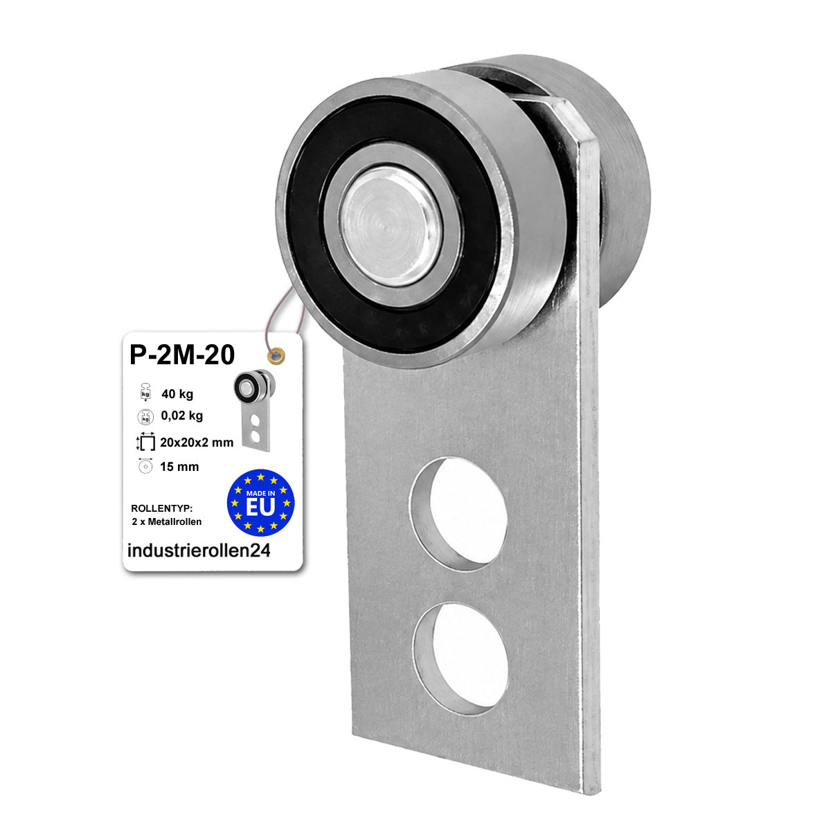 Torwagen für Schiebetore - für Profile 20x20 mm - Wandstärke 2 mm: P-2M-20