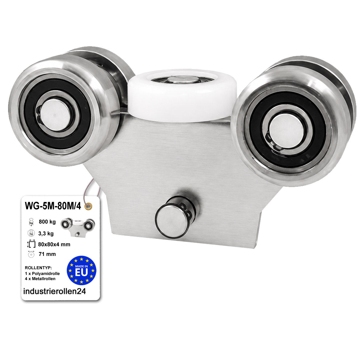 Torwagen für Schiebetore - für Profile 80 x 80 mm - Wandstärke 4 mm: WG-5M-80M/4