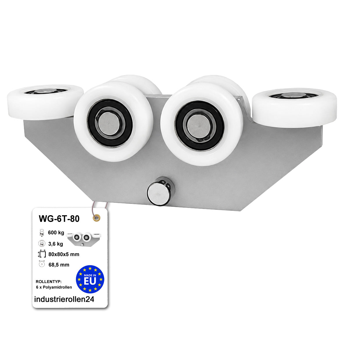 Torwagen für Schiebetore - für Profile 80 x 80 mm - Wandstärke 5 mm: WG-6T-80