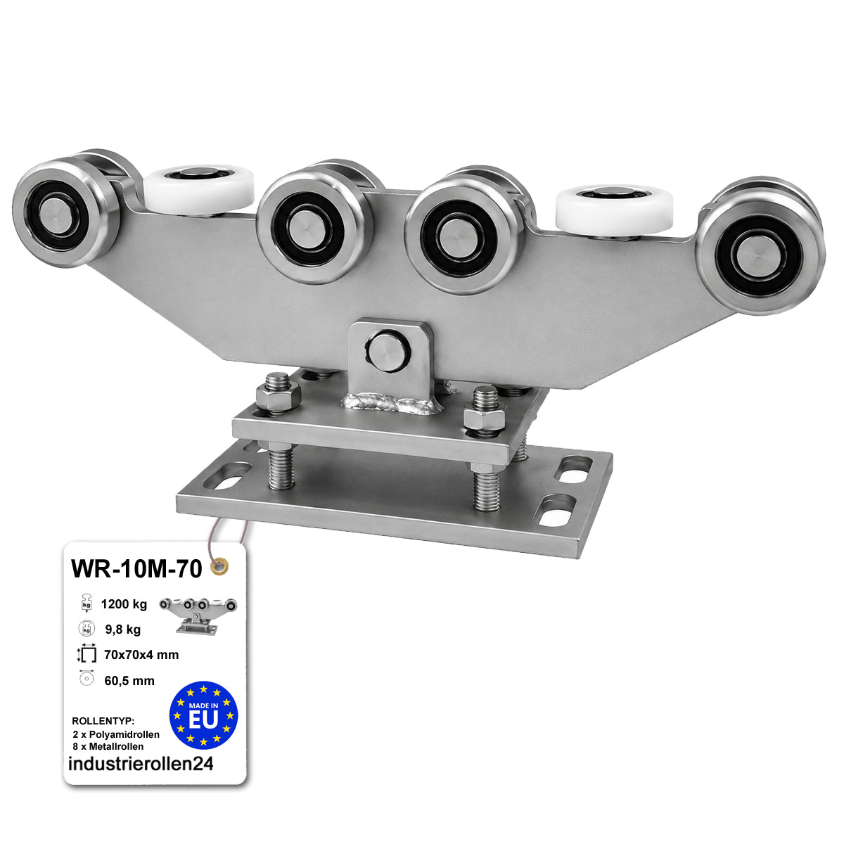 Torwagen für Schiebetore - für Profile 70 x 70 mm - Wandstärke 4 mm: WR-10M-70