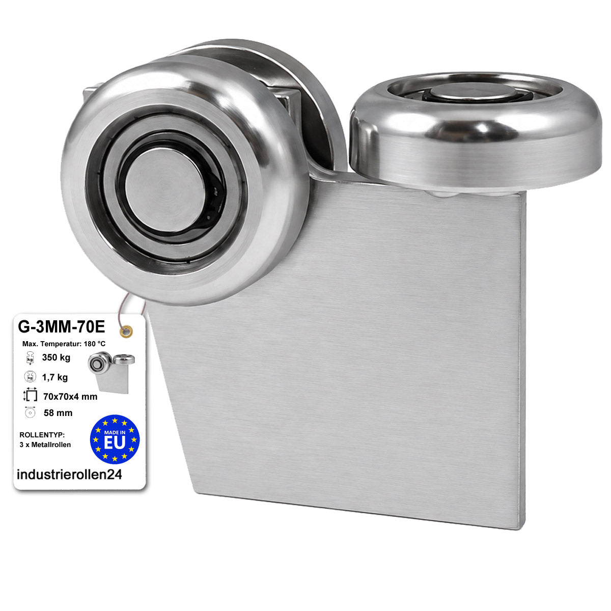 Torwagen für Schiebetore bis 180 °C – für Profile 70 × 70 mm – Wandstärke 4 mm: G-3MM-70E