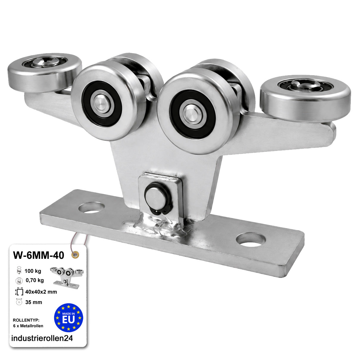 Torwagen für Schiebetore - für Profile 40x40 mm - Wandstärke 2 mm: W-6MM-40