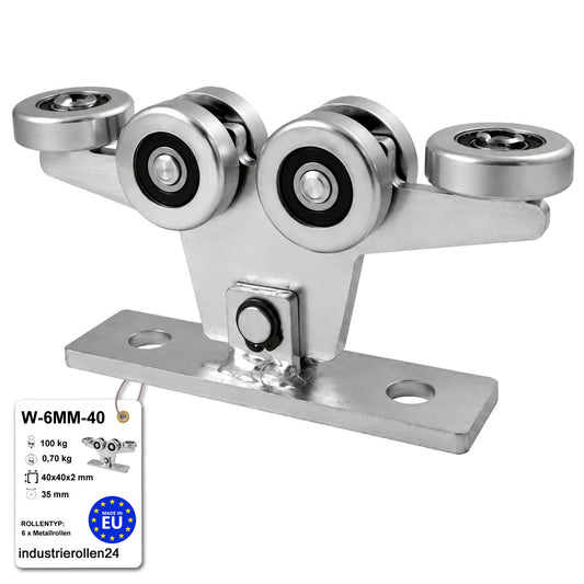 Torwagen für Schiebetore - für Profile 40x40 mm - Wandstärke 2 mm: W-6MM-40