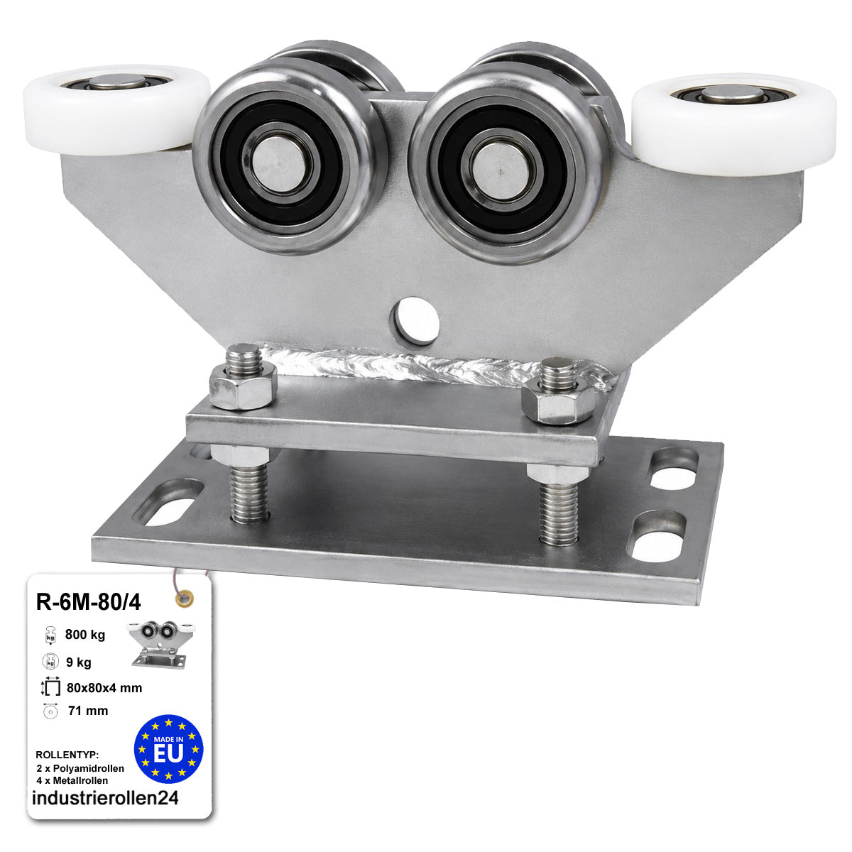 Torwagen für Schiebetore - für Profile 80 x 80 mm - Wandstärke 4 mm: R-6M-80/4