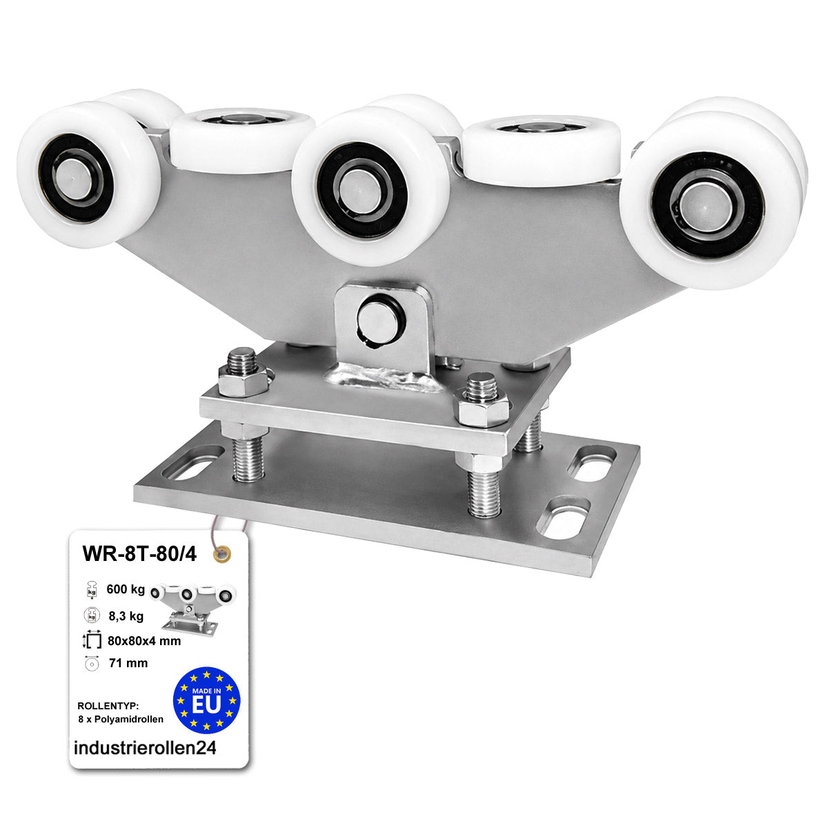 Torwagen für Schiebetore - für Profile 80 x 80 mm - Wandstärke 4 mm: WR-8T-80/4