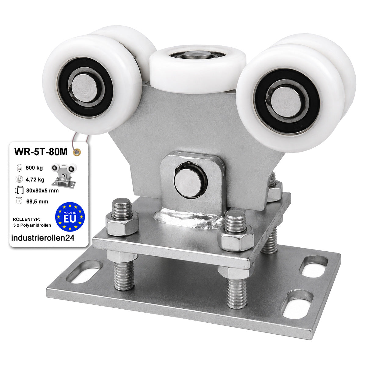 Torwagen für Schiebetore - für Profile 80 x 80 mm - Wandstärke 5 mm: WR-5T-80M