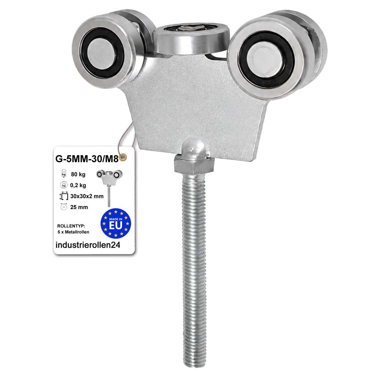 Torwagen für Schiebetore - für Profile 30x30 mm - Wandstärke 2 mm: G-5MM-30/M8