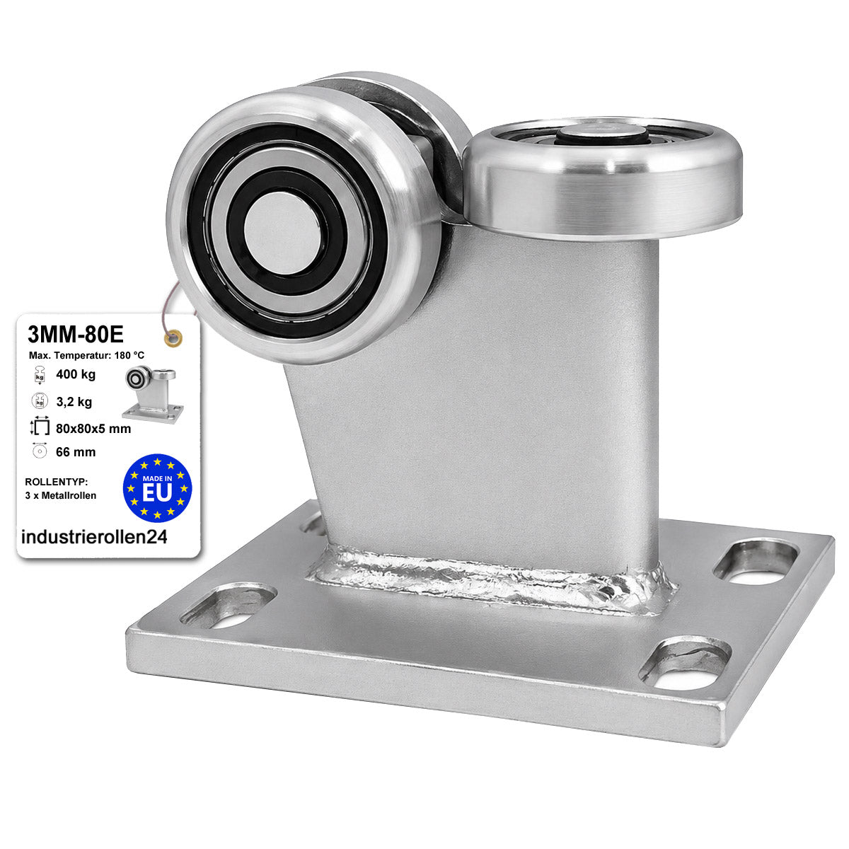 Torwagen für Schiebetore bis 180 °C – für Profile 80 × 80 mm – Wandstärke 5 mm: 3MM-80E