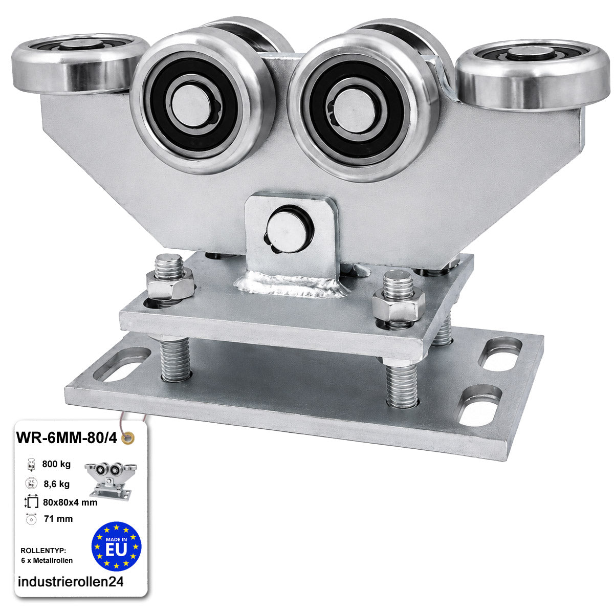 Torwagen für Schiebetore - für Profile 80 x 80 mm - Wandstärke 4 mm: WR-6MM-80/4