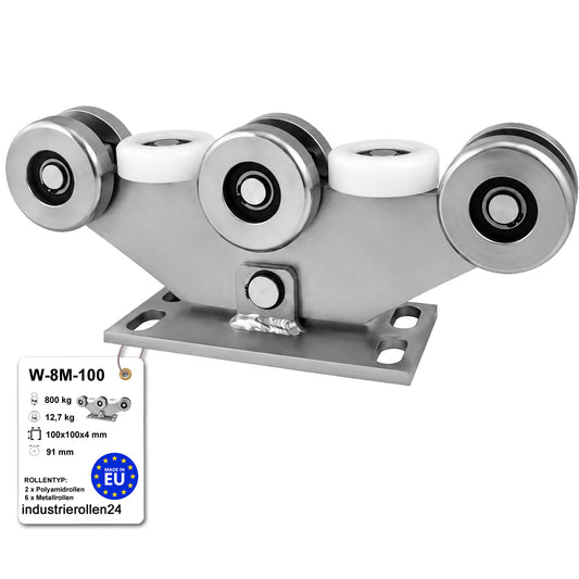 Torwagen für Schiebetore - für Profile 100x100 mm - Wandstärke 4 mm: W-8M-100