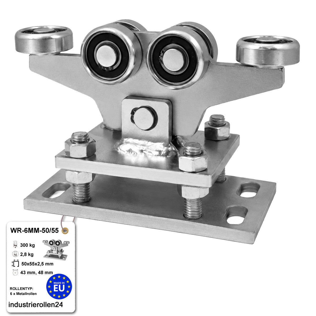 Torwagen für Schiebetore - für Profile 50x55 mm - Wandstärke 2,5 mm: WR-6MM-50/55