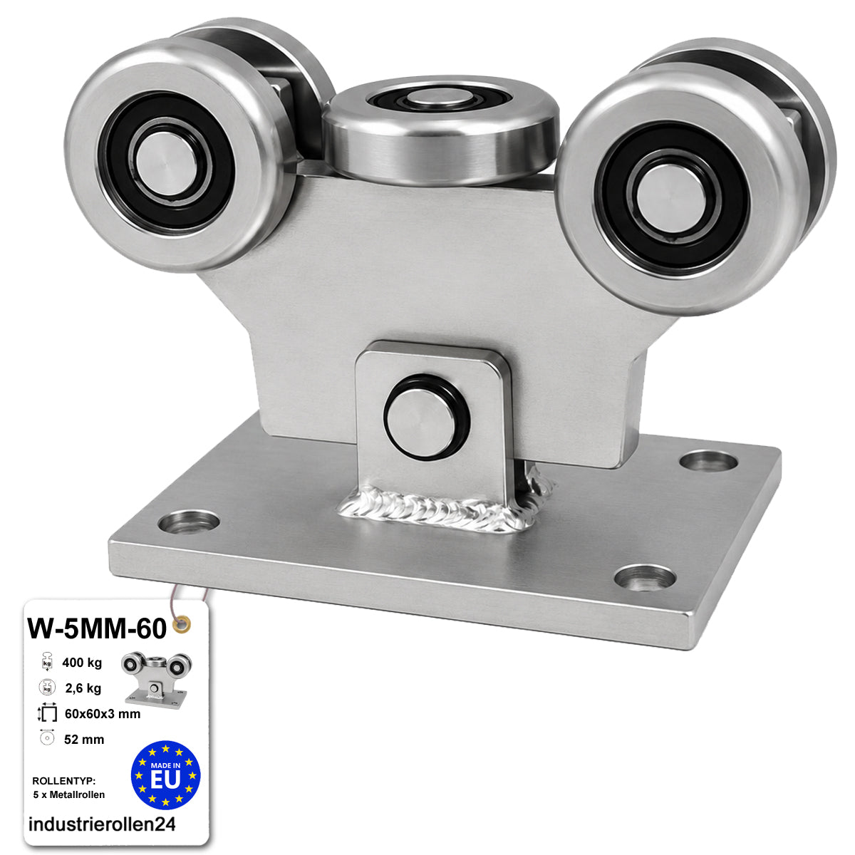 Torwagen für Schiebetore - für Profile 60 x 60 mm - Wandstärke 3 mm: W-5MM-60